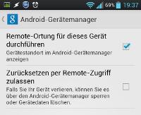 Geräte-Manager Einstellungen