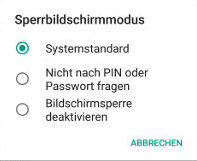 Sperrbildschirmmodus