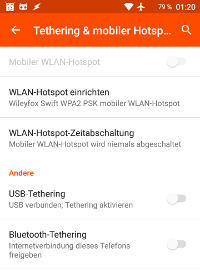 Tethering unter Android 6
