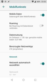 Mobilfunknetz-Einstellungen (Oreo)