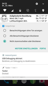 Benachrichtigungs-Einstellungen (hier: Nougat)